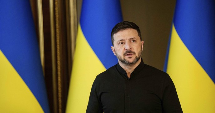 Volodymyr Zelenskyj na tiskové konferenci v Kyjevě (13. 5. 2025)