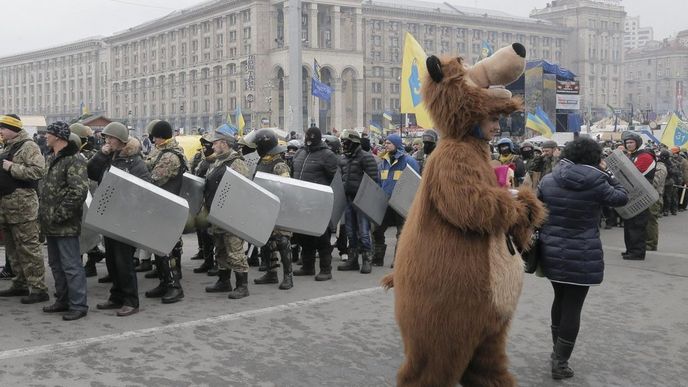 Kyjevští demonstranti