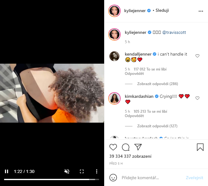 Kylie Jenner oznámila druhé těhotenství.