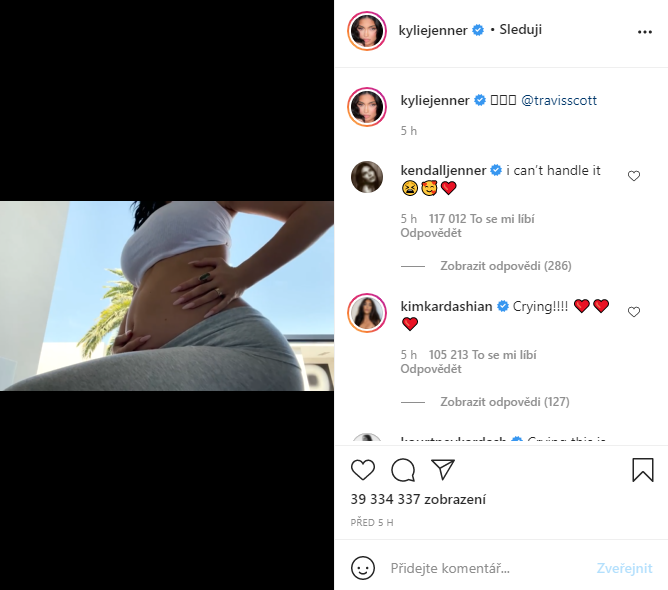 Kylie Jenner oznámila druhé těhotenství.