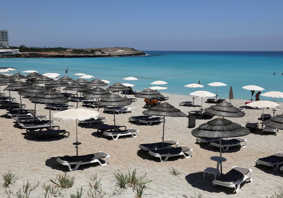 Pláže na Kypru během koronakrize