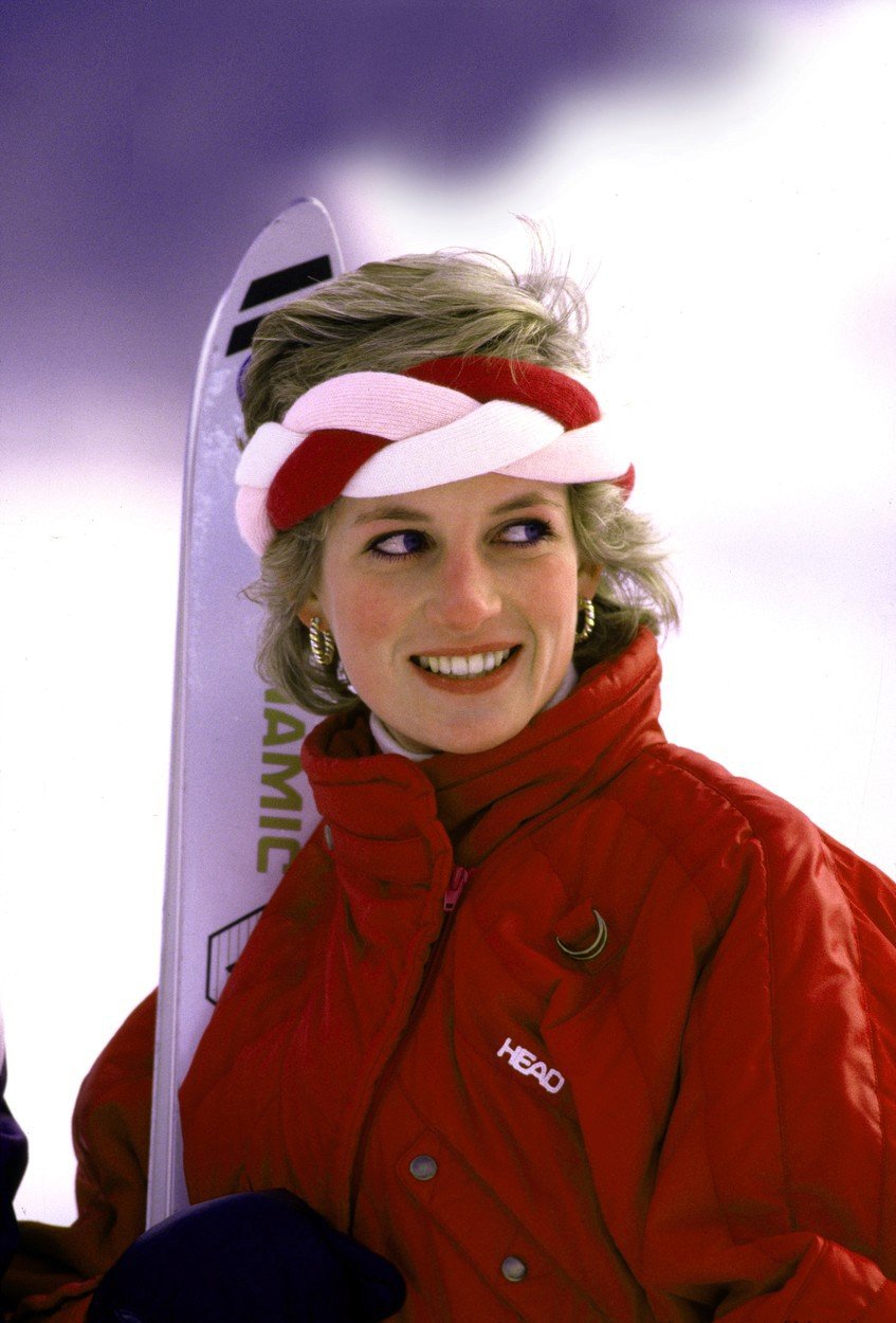 Diana v roce 1985, kdy si vyjela na lyže do Lichtenštejnska.