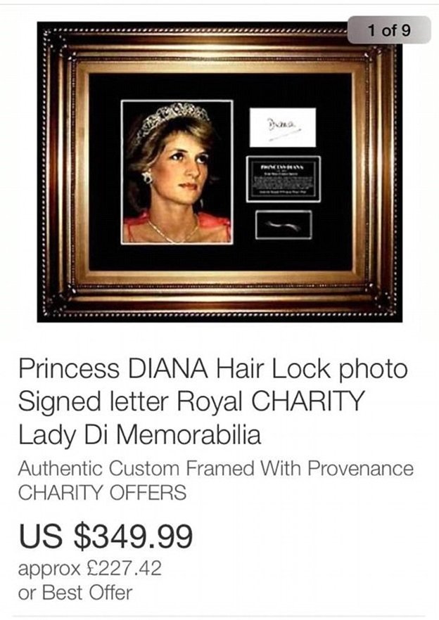Americký prodejce nabízel za třicet tisíc korun pramínek vlasů zesnulé princezny Diany.