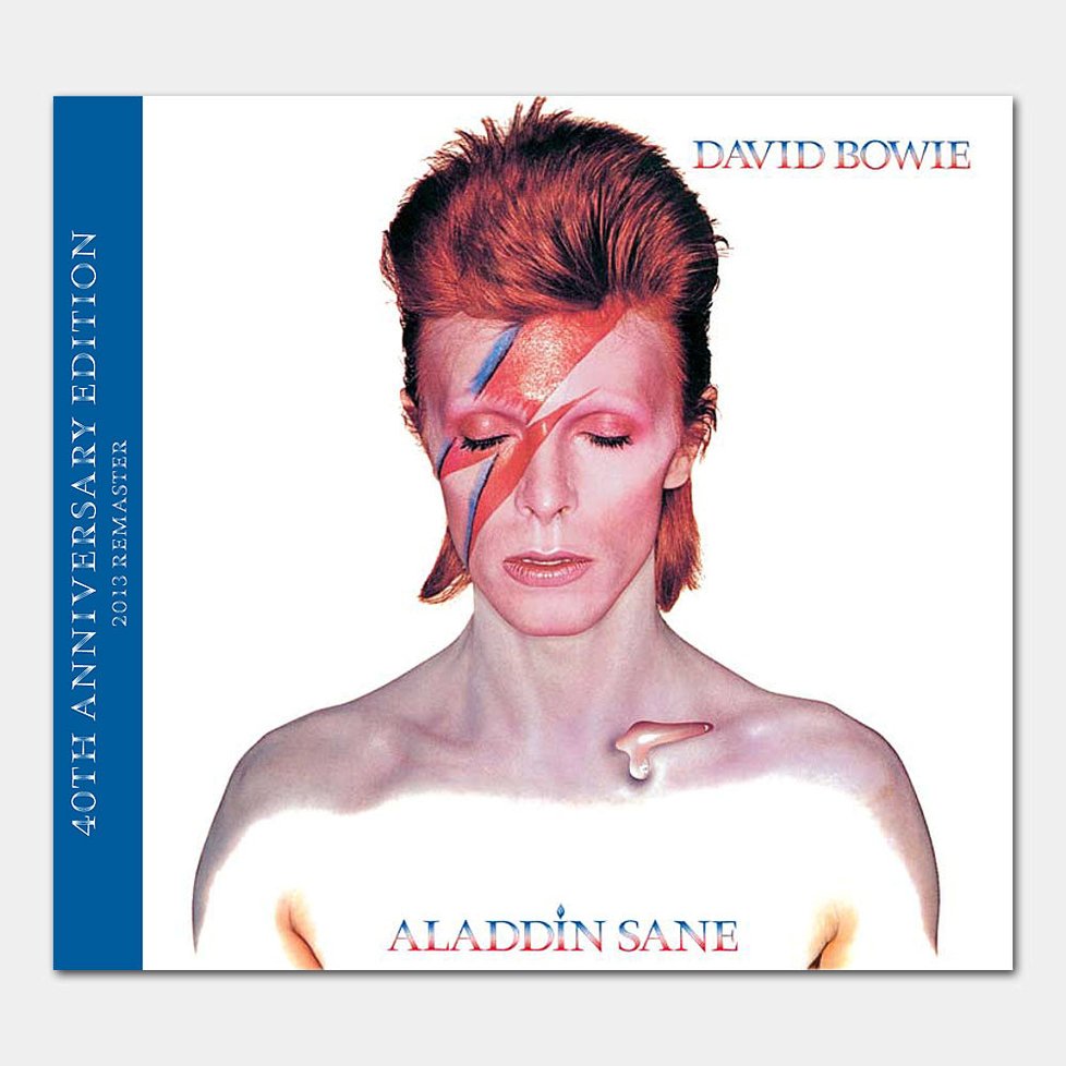 Bowie na obalu desky Aladdin Sane.