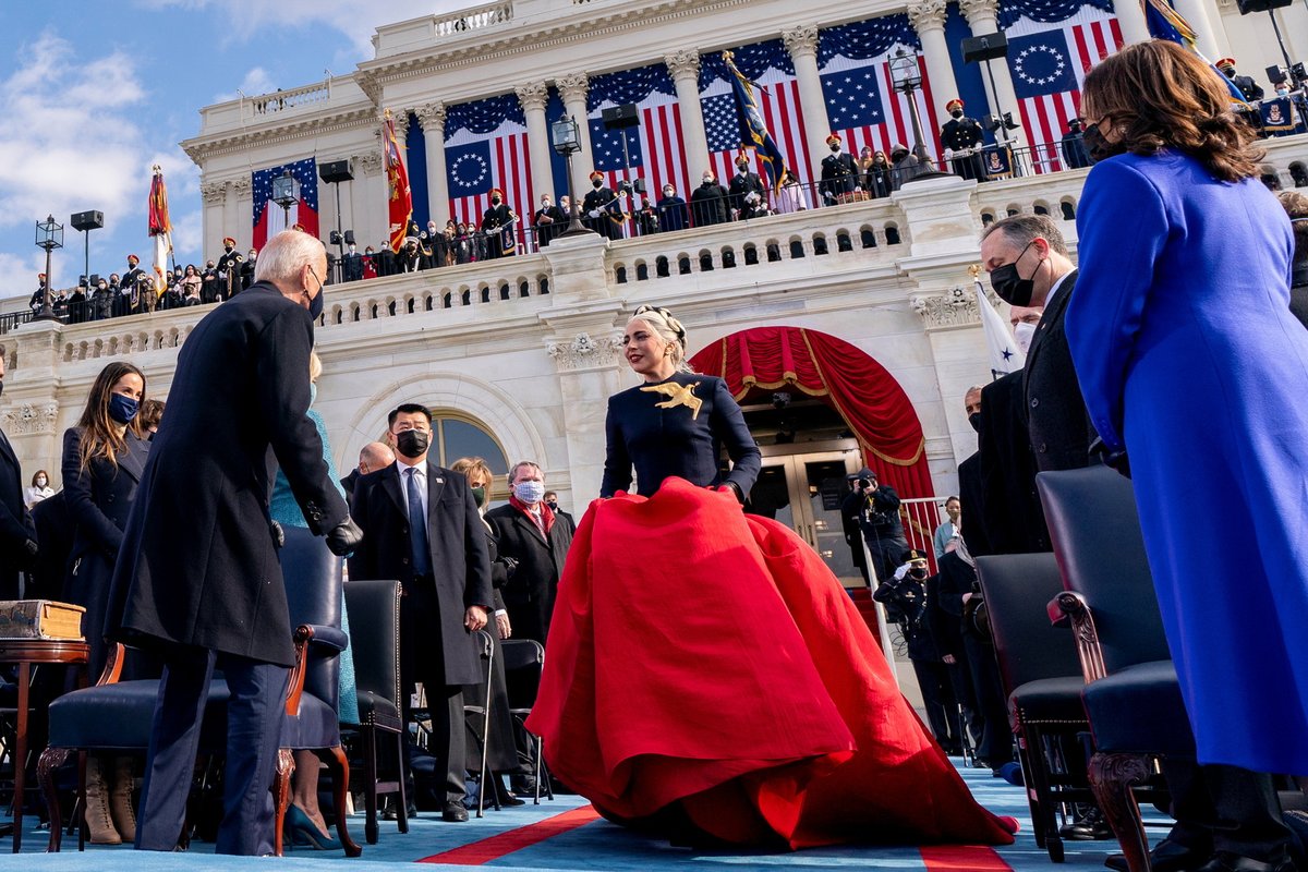 Zpěvačka Lady Gaga na inauguraci Joea Bidena