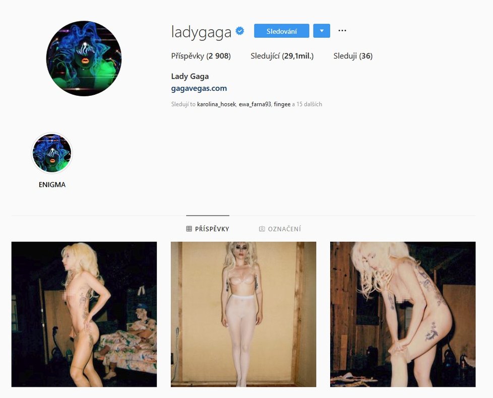 Lady Gaga se nechala zvěčnit úplně nahá.