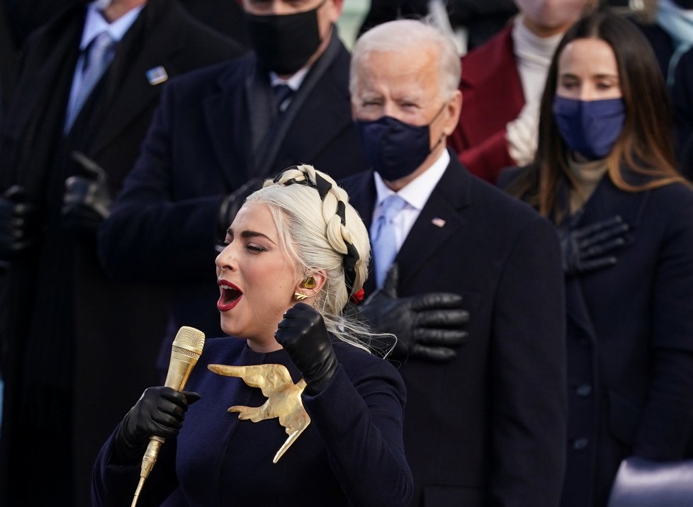 Zpěvačka Lady Gaga na inauguraci Joea Bidena