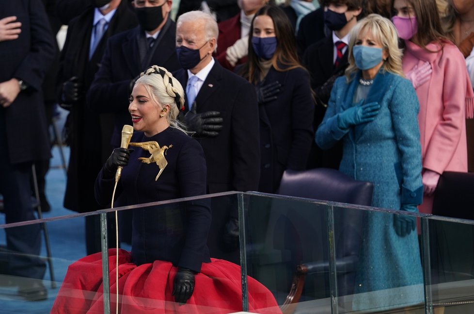 Zpěvačka Lady Gaga na inauguraci Joea Bidena