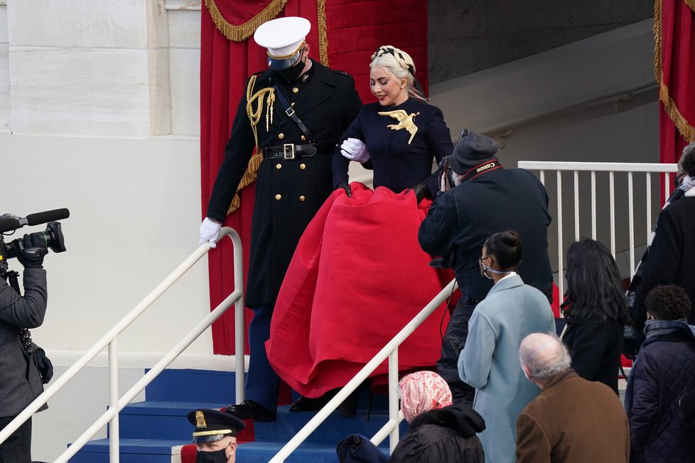 Zpěvačka Lady Gaga na inauguraci Joea Bidena