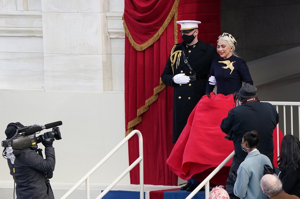 Zpěvačka Lady Gaga na inauguraci Joea Bidena