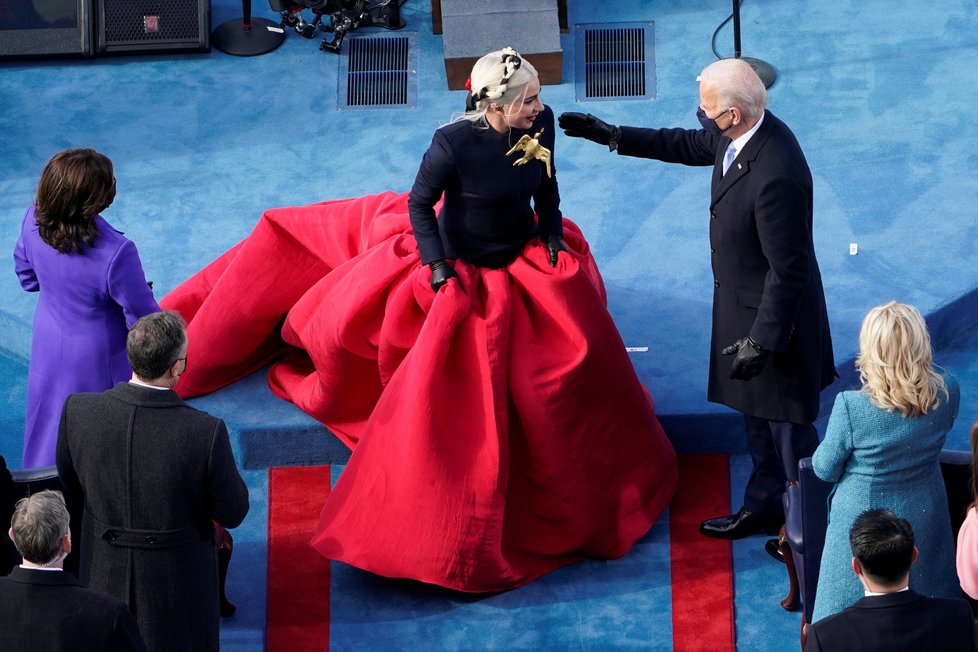 Zpěvačka Lady Gaga na inauguraci Joea Bidena