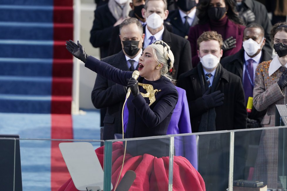 Zpěvačka Lady Gaga na inauguraci Joea Bidena