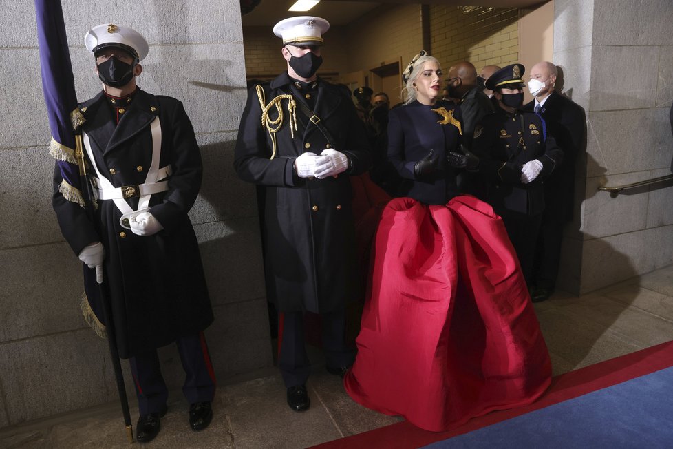 Zpěvačka Lady Gaga na inauguraci Joea Bidena