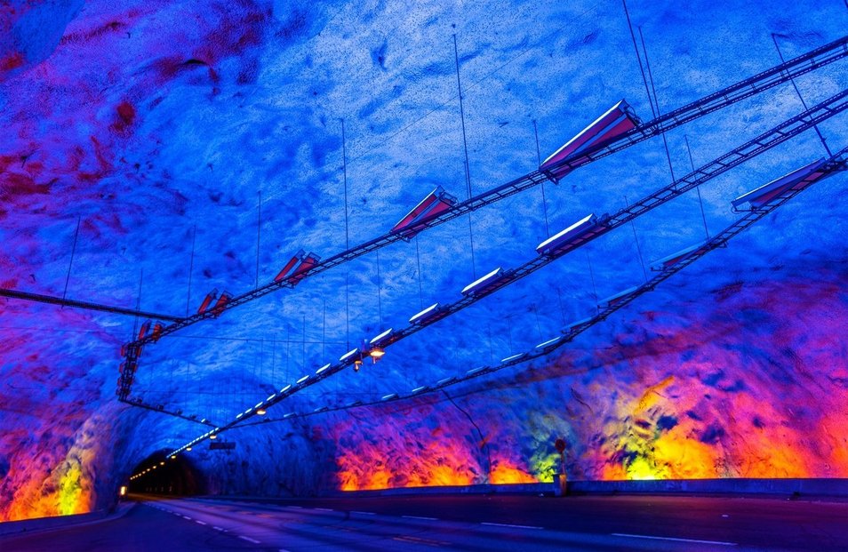 Lærdalský tunel v Norsku