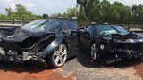 Řidič rozstřelil Lamborghini za 4 miliony: Nezvládl mokrou dálnici u Svijan