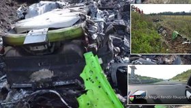 Maďarská policie zveřejnila video z loňské děsivé autohavárie luxusního lamborghini z Česka.