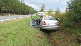 Brutální srážka s laní na Prachaticku: Řidič má těžká zranění, auto je na odpis