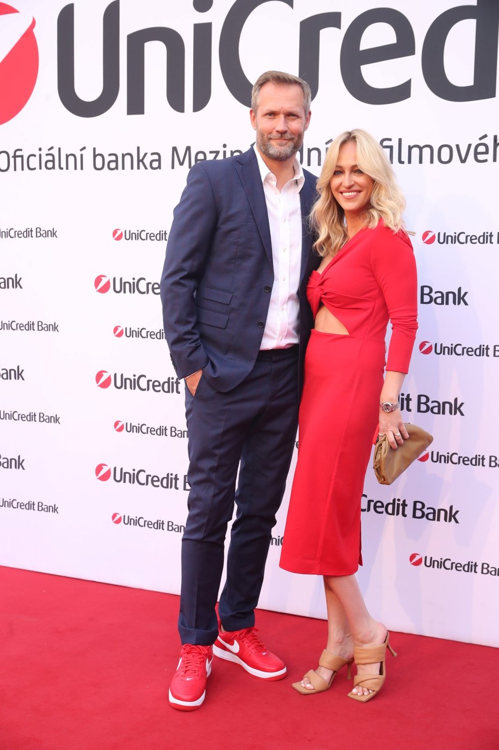 Renata Langmannová s manželem Ondřejem Novotným na Unicredit Bank party