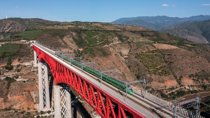 Vysokorychlostní železnice spojující Čínu a Laos
