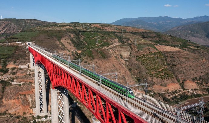 Vysokorychlostní železnice spojující Čínu a Laos