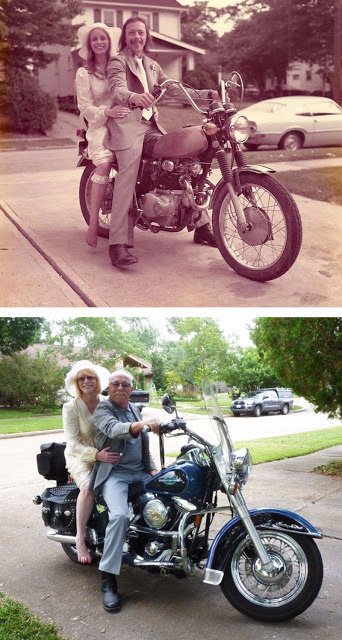 Čtyřicet let dělí tyto dvě fotografie.