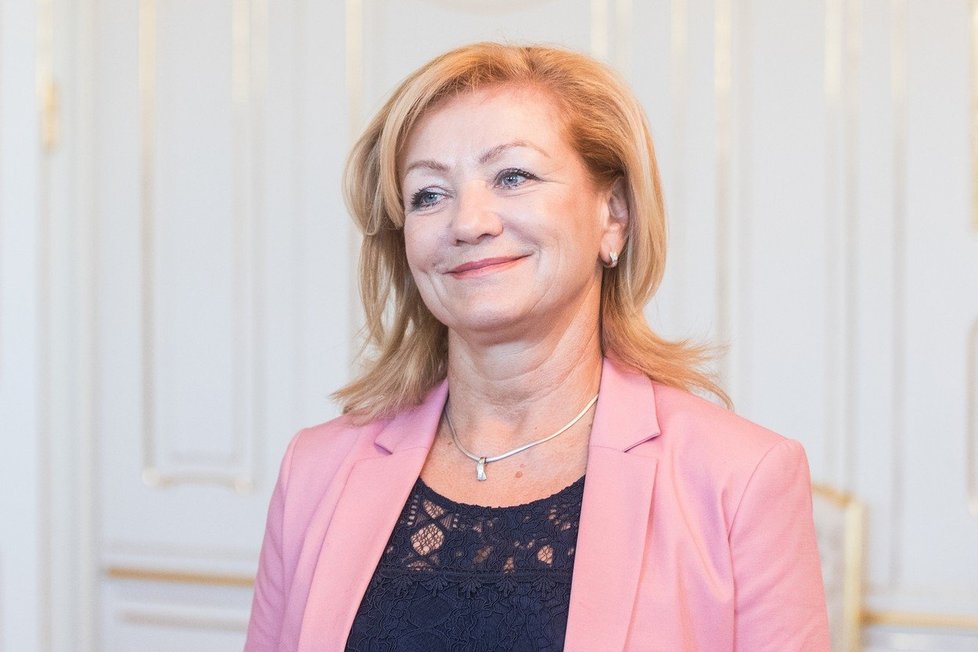 Kandidátka na slovenskou ministryni kultury Ľubica Laššáková (Smer-SD) na setkání s prezidentem Andrejem Kiskou (21. 3. 2018)