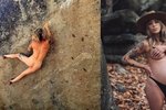 Laura Jasorkaová(38) leze po skalách bez jištění, nahá, a ještě těhotná!
