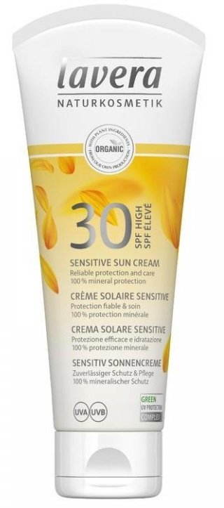 Opalovací krém Sensitive SPF 30, Lavera, 305 Kč (100 ml), koupíte na www.folly.cz