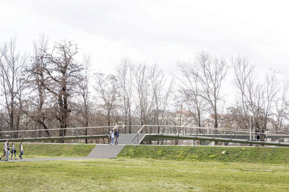 Třetí místo v architektonické soutěži na lávku mezi Holešovicemi a Karlínem.