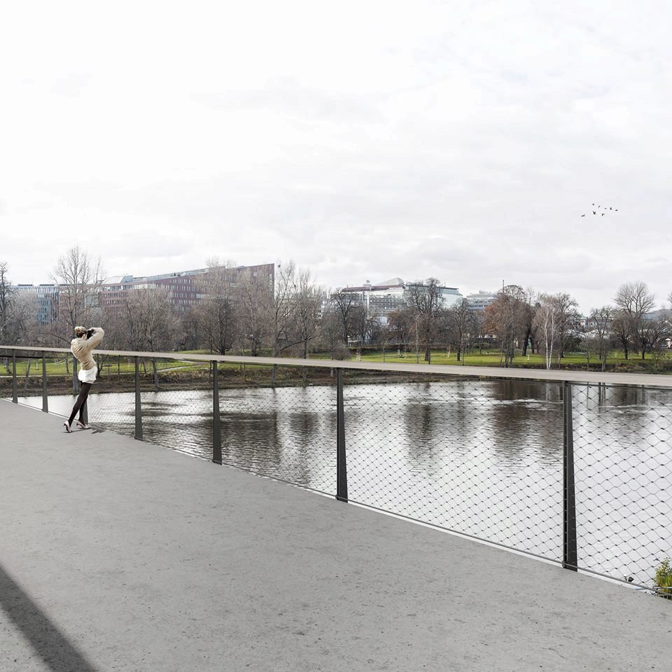 Třetí místo v architektonické soutěži na lávku mezi Holešovicemi a Karlínem