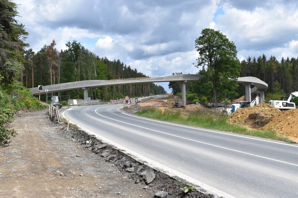 Novostavbu lávky u Kamenného rybníka na okraji Plzně zkoumali odborníci, jestli je bezpečná. (květen 2020)