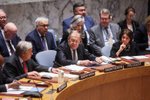 Ruský ministr zahraničí Sergej Lavrov předsedá zasedání Rady bezpečnosti Organizace spojených národů v sídle OSN v New Yorku (24. 4. 2023)