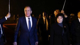 Ruský ministr zahraničí Lavrov na návštěvě Severní Koreje (19.10.2023)