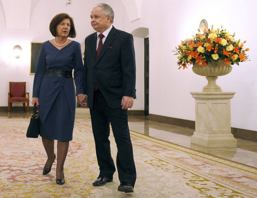 Lech Kaczyński s manželou Mariou