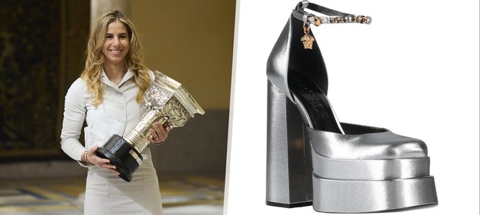 Ledecká na sobě měla boty Versace za  22 500 Kč