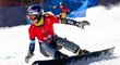 Ester Ledecká při SP na snowboardu. Ester Ledecká při SP na snowboardu.
