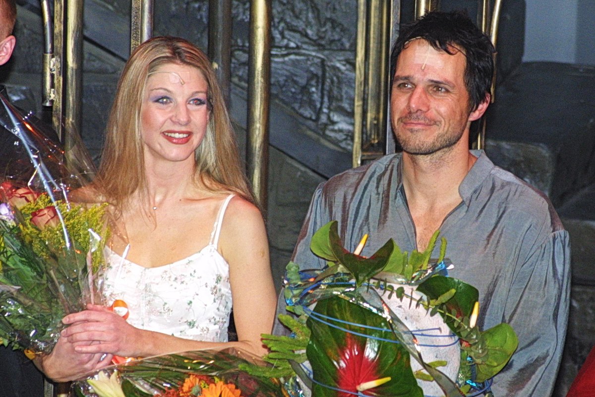 2003 Ledecký s Laurinovou po premiéře před 16 lety.
