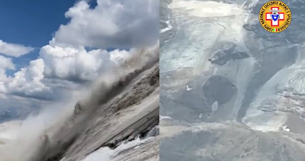 Tragédie v Alpách: Nejméně 6 mrtvých po uvolnění ledovce, záchranáři hledají přeživší