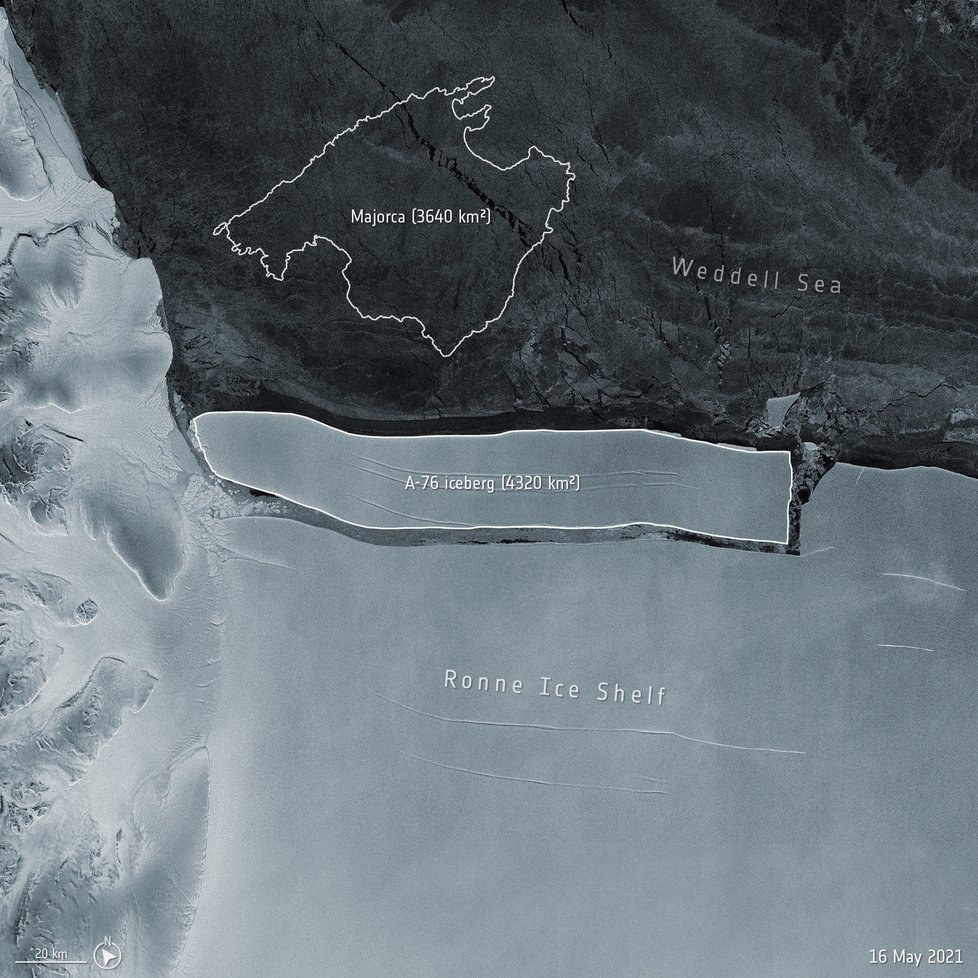 Od Antarktidy se odlomil nový největší ledovec na světě