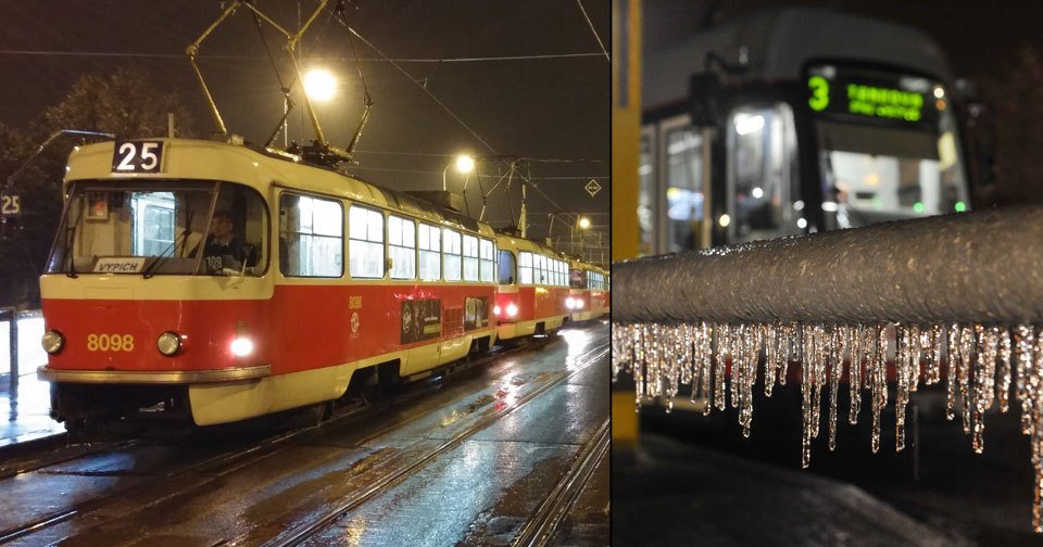 Hrůza, totální kolaps, ledové sevření! Prahu i celé Česko včera paralyzoval mrznoucí déšť. Zkolabovaly dopravní tahy, železnice i tramvaje, kterým led obalil trakční vedení. Ledová výstraha platí i dnes!