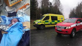 Drama se šťastným koncem: Záchranáře uvěznila ledovka, holčička se narodila v sanitce