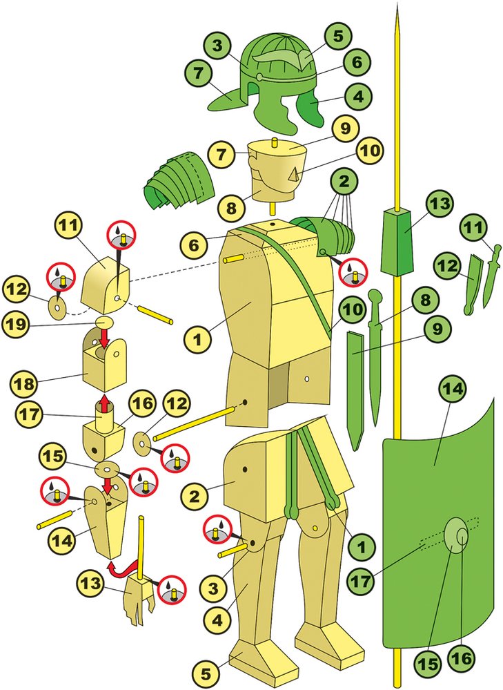 Návod na slepení papírového modelu římského legionáře v časopisu ABC č. 23/2020
