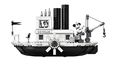 Černobílé Lego odkazující na první film s Mickey Mousem z roku 1928