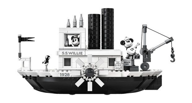 Černobílé Lego: Mickey Mouse na parníku