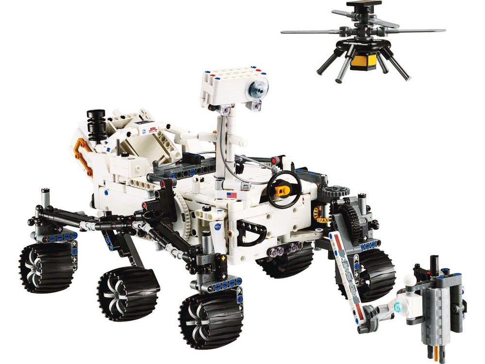 LEGO NASA Mars Rover Perseverance: Ovládání délky a natočení ramena pomocí závitů n