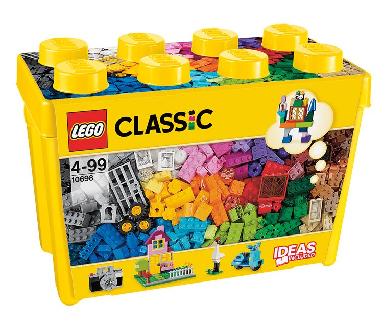 Velký kreativní box: Plastový box je nejlepší úložiště Lego dílků, jaké si můžete přát. Na rozdíl od krabice se netrhá a dá se dobře umýt