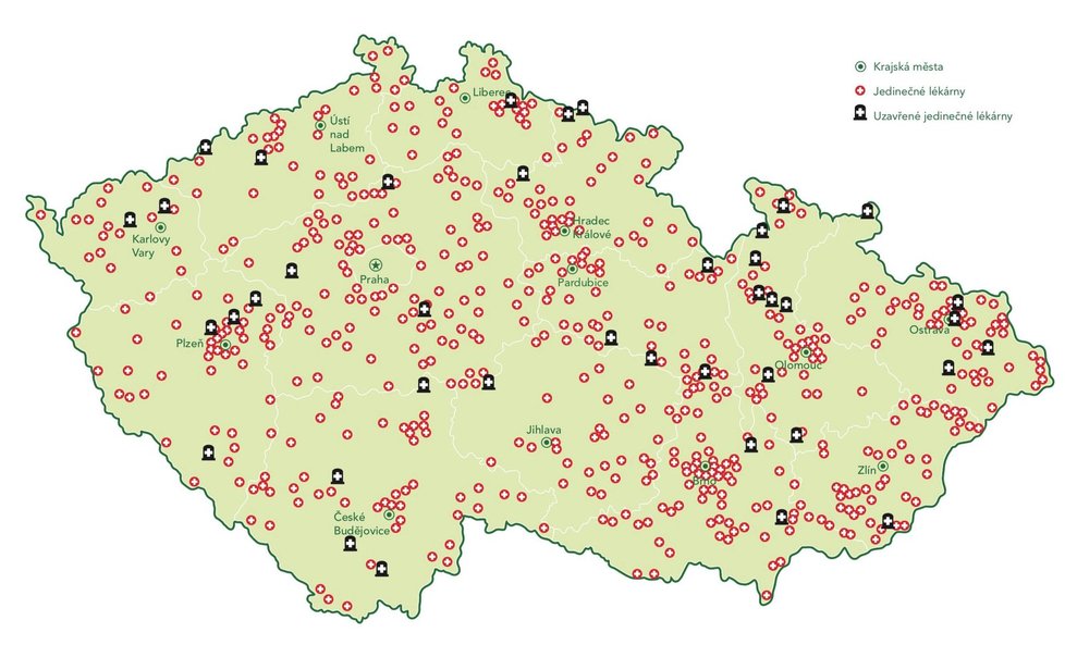 Tzv. jedinečné lékárny v malých obcích a městech pomalu zanikají.