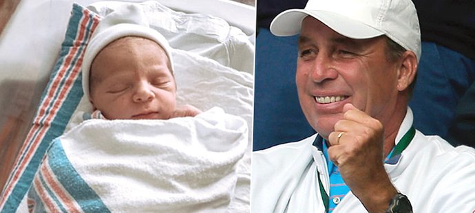 Ivan Lendl může radostí zatnout pěst; jeho prvorozená dcera Marika mu dala vnoučka Teddyho