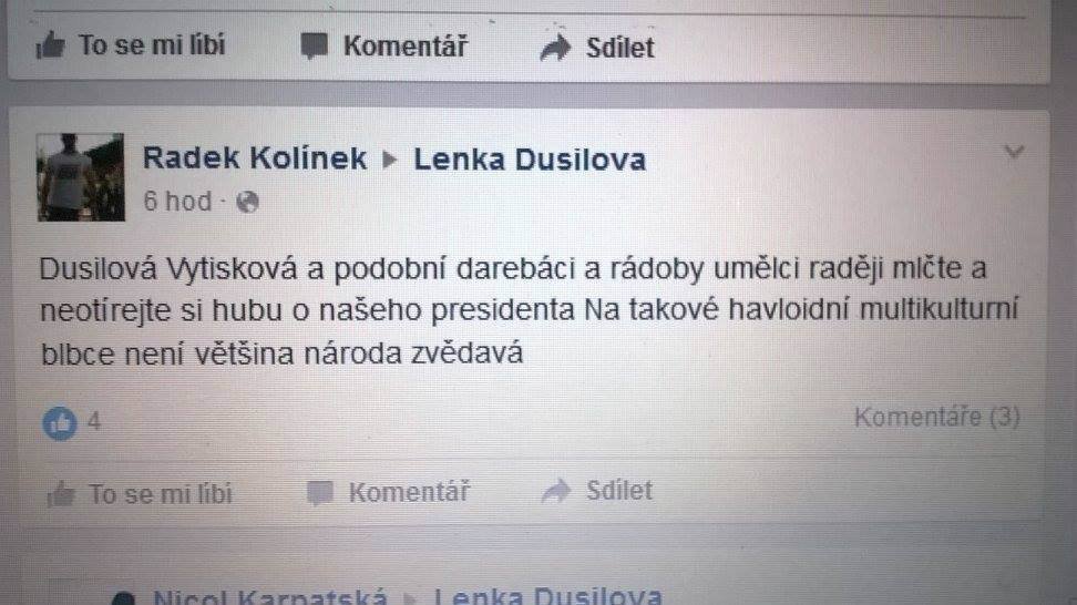 Nenávistné vzkazy pro Lenku Dusilovou.