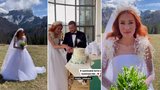 Pohádková svatba rusovlásky z Ordinace: Dort s motivem hor a šaty jako pro princeznu, které si sama navrhla!